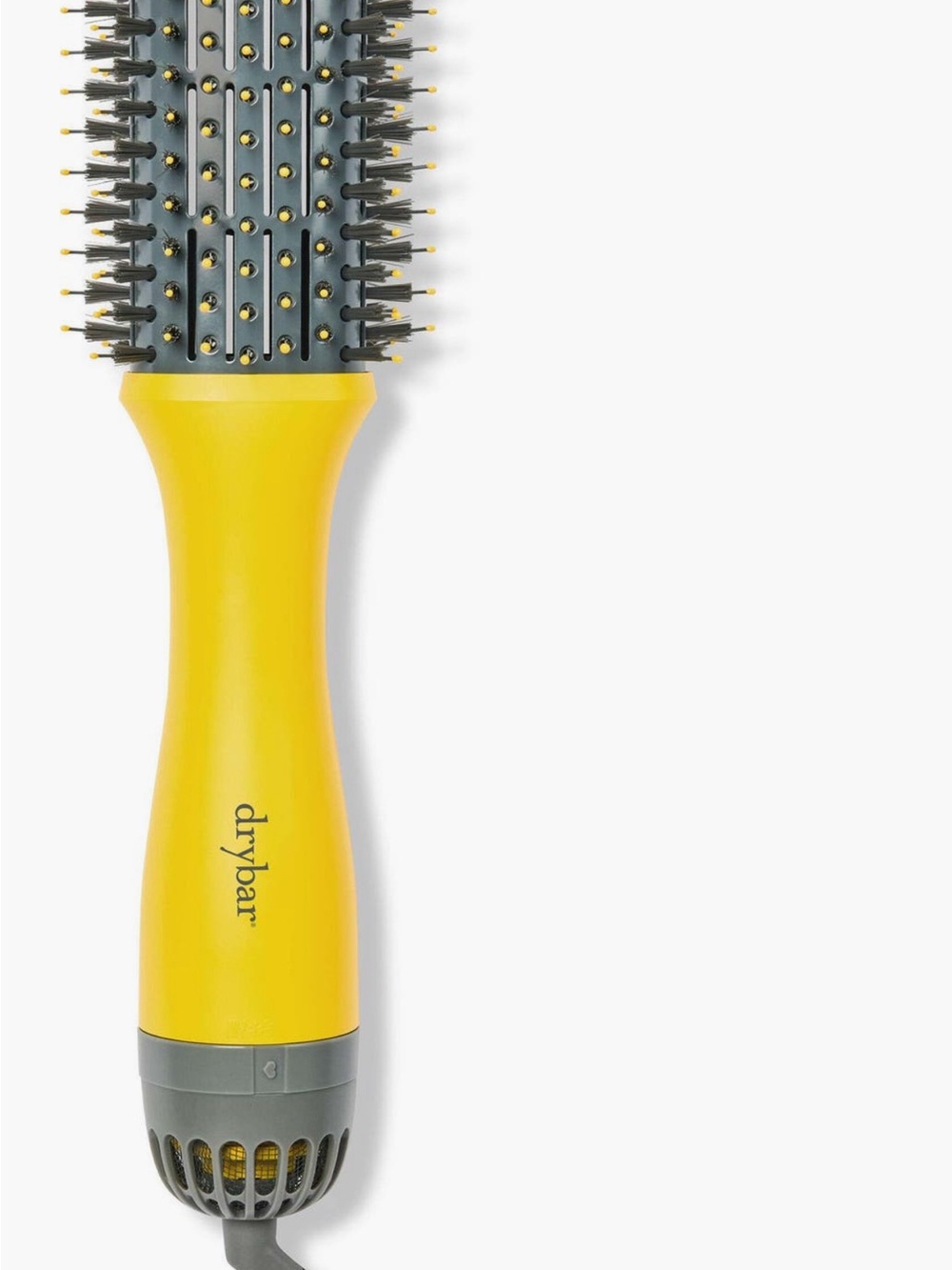 Drybar yellow and gray vented hot air styling brush